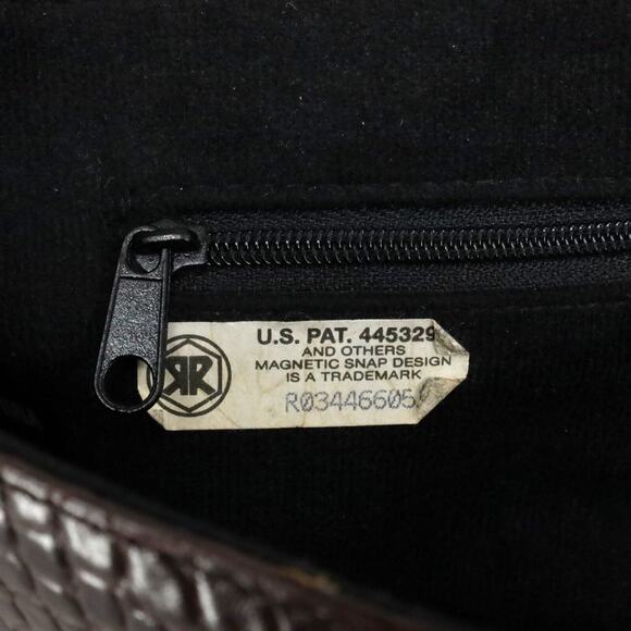 Carla Mancini Handbag Womens Brown Black Leather Alligator Texture Shoulder Bag - Picture 12 of 14